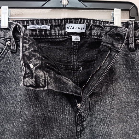 Ava & Viv High Rise Jeans Size 22 90's Straight Leg Stone Wash Black - Picture 12 of 13
